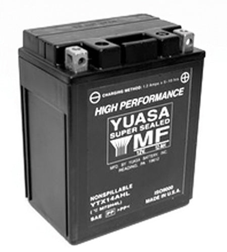 Yuasa Ytx14ahl Factory Activated Maintenance Free 12 Volt Batt