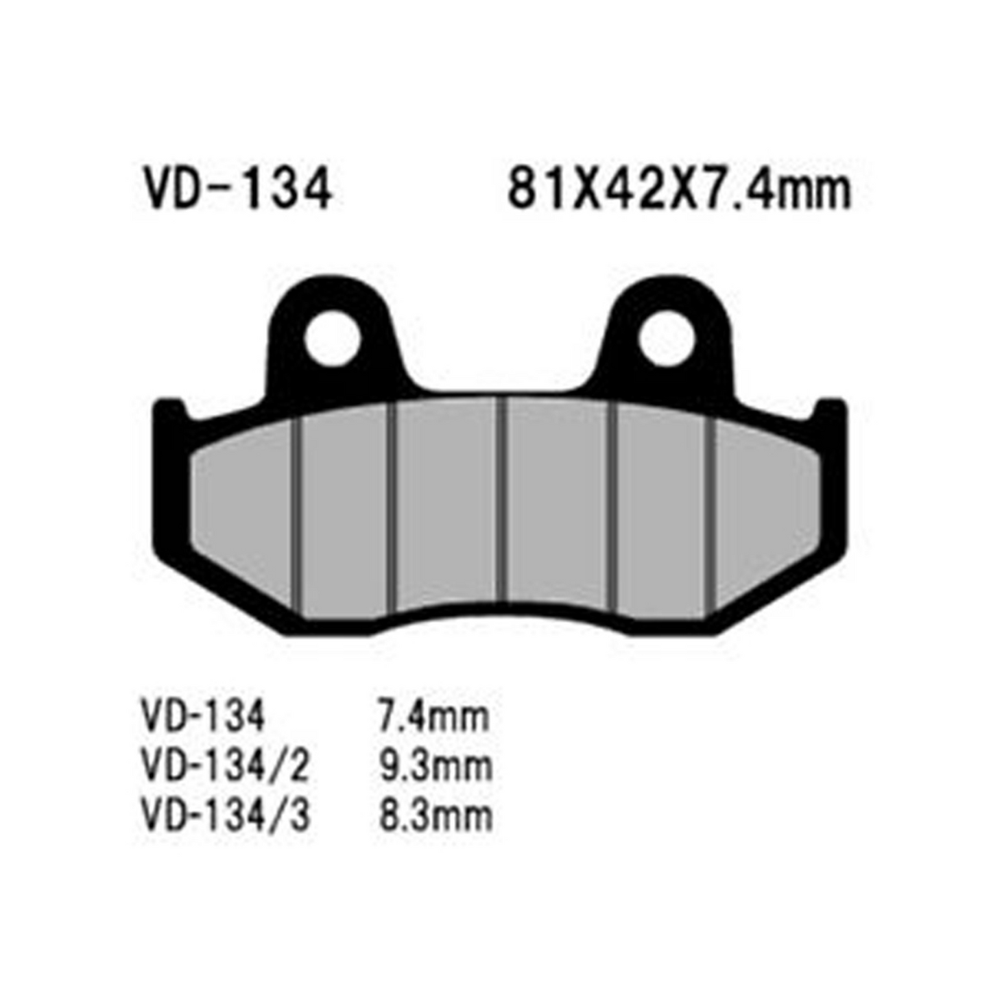 Vesrah Semi-metallic Brake Pads, Vd-134/3