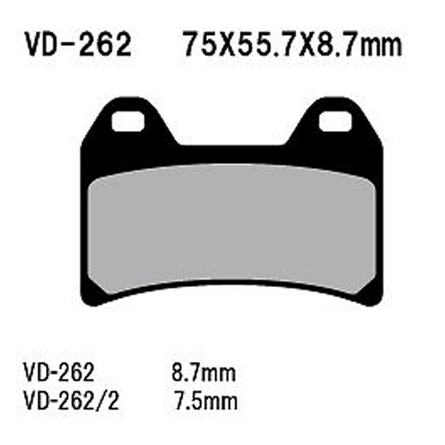 Vesrah Semi-metallic Brake Pads, Vd-262/2