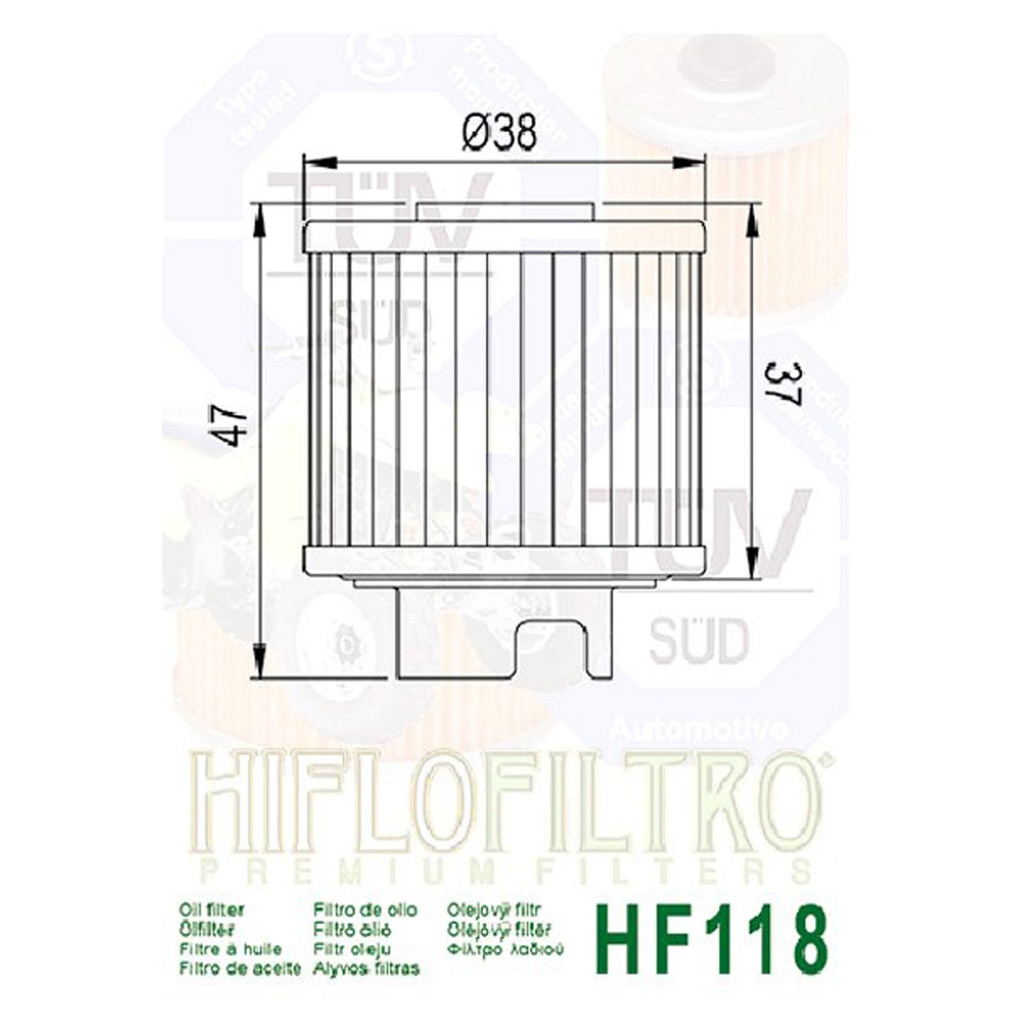 Hiflo Oil Filter Honda Hff118