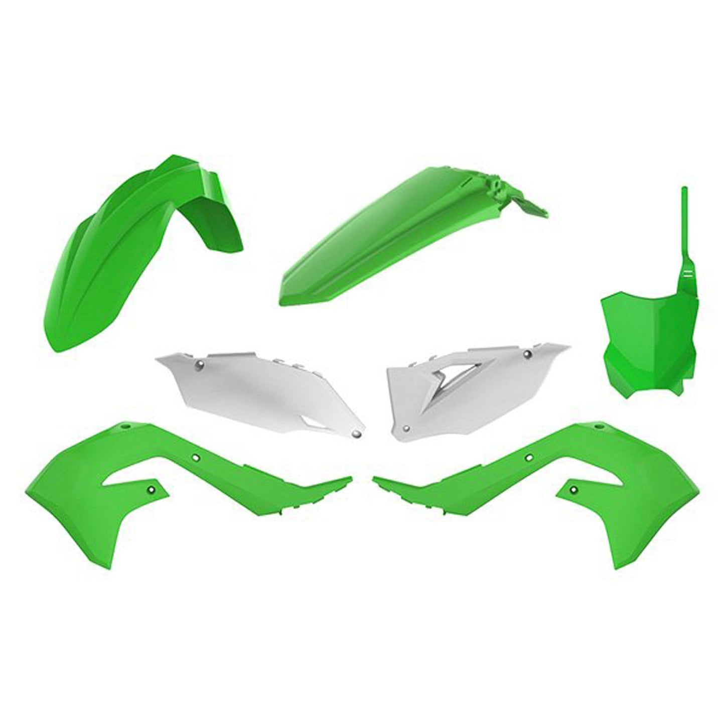 Polisport Mx Complete Kit Kawasaki, Oem Color