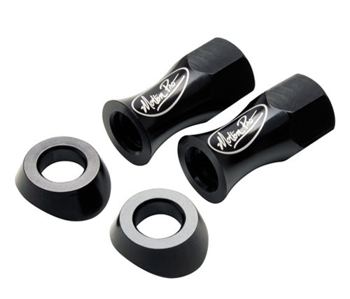 Liteloc Rim Lock Nuts With Beveled Washers 13mm, Black, Set Of