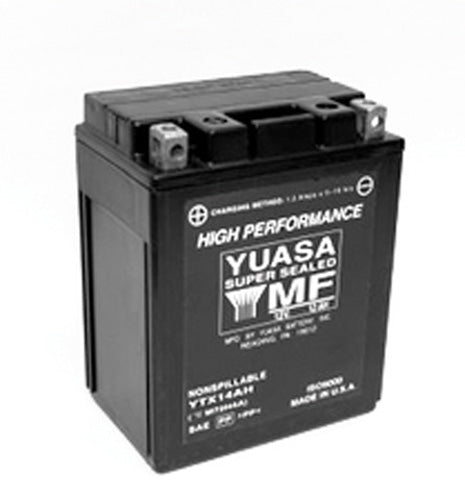 Yuasa Ytx14ah Factory Activated Maintenance Free 12 Volt Batt.