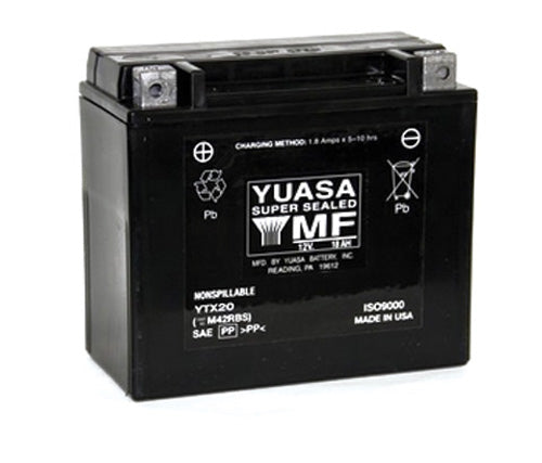 Yuasa Ytx20 Factory Activated Maintenance Free 12 Volt Battery