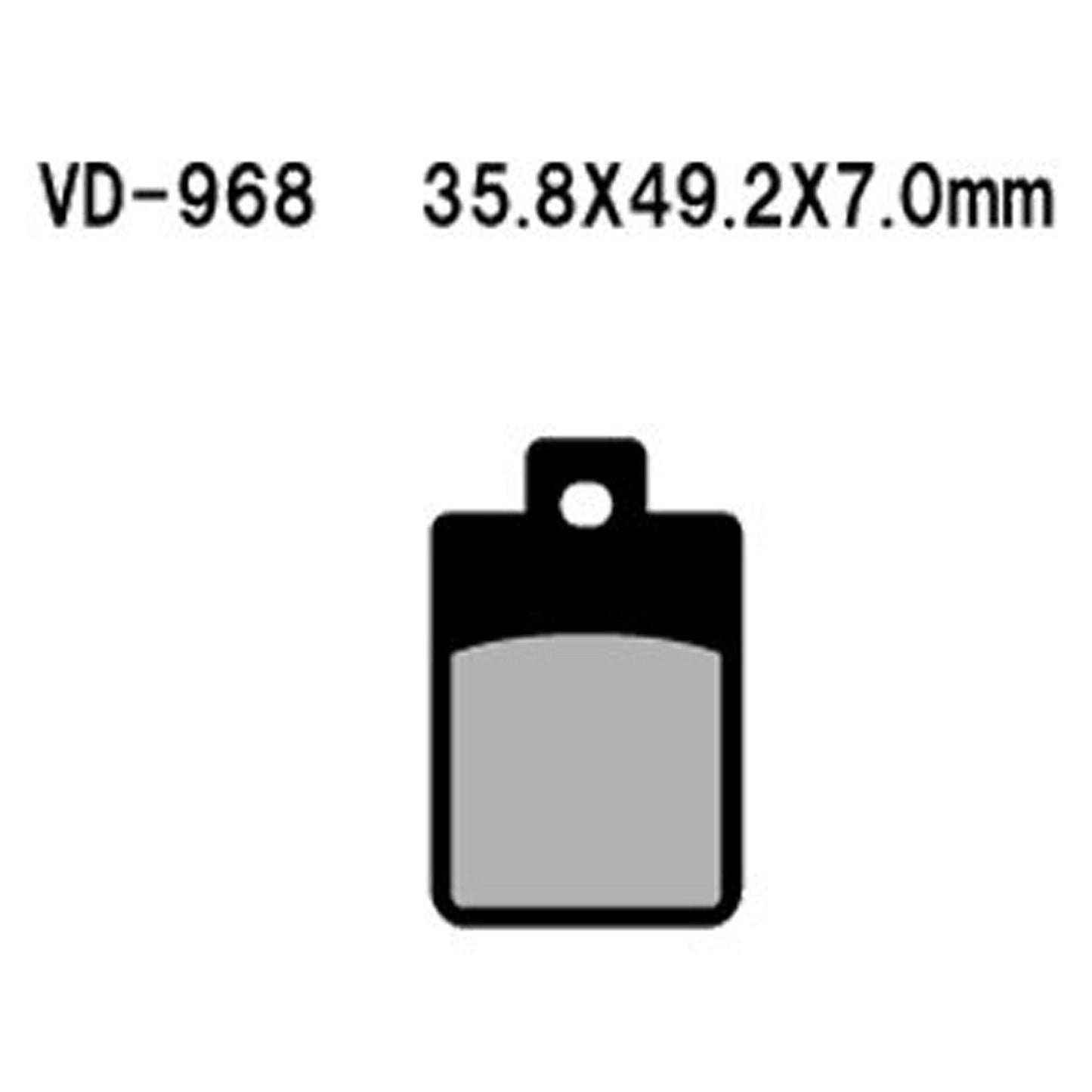 Vesrah Semi-metallic Brake Pads, Vd-968