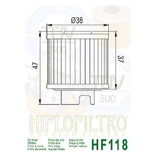 Hiflo Oil Filter Honda Hff118